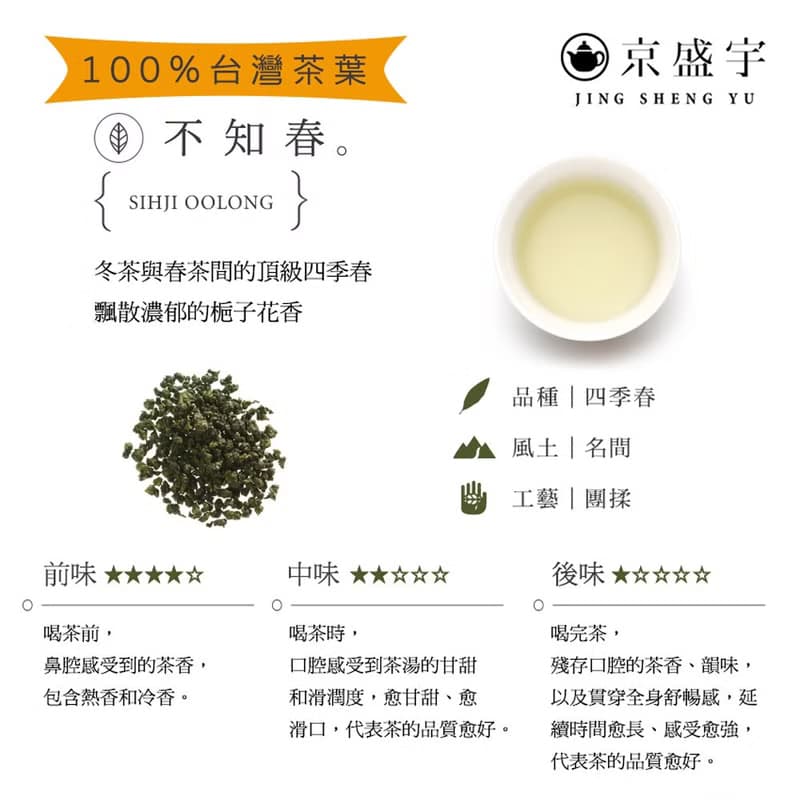 京盛宇【茶葉】不知春100g-經典鐵罐