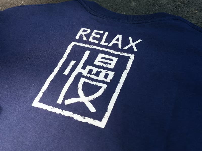 復古T-Shirt-工作優先/RELAX(藏青)　春夏 男女同款中性禮