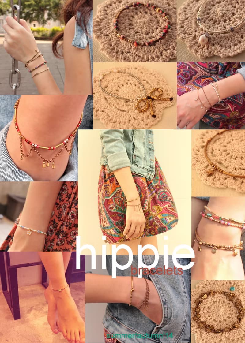 *hippie* Jaipur│齋浦爾 淺金色率性簡約極細質感黃銅串珠手鍊