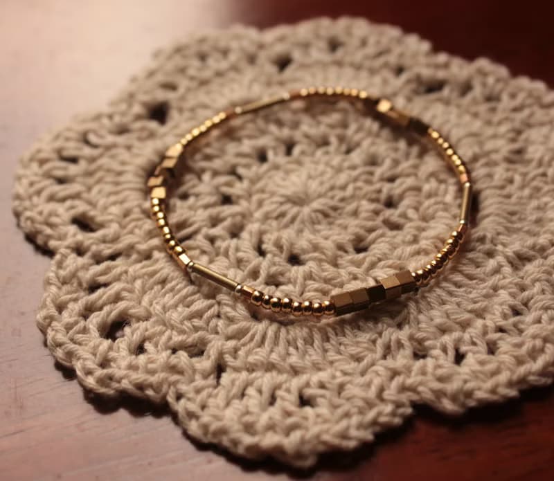 *hippie* Jaipur│齋浦爾 淺金色率性簡約極細質感黃銅串珠手鍊