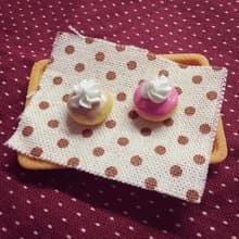 ~~mini 新品上市~~糖霜甜甜圈耳環組(2個一組) (可改耳夾式) ((滿600隨機送神秘小禮物))