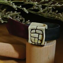 【 T - C 】手環 手鐲 皮革 牛皮 日本白瓷 瓷器  限量 自然釉色 無限看不膩色調 攝氏1350高溫燒製