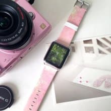 Apple Watch Series 1 - 5 抽象粉色圖案錶帶 38 40 42 44 mm 38