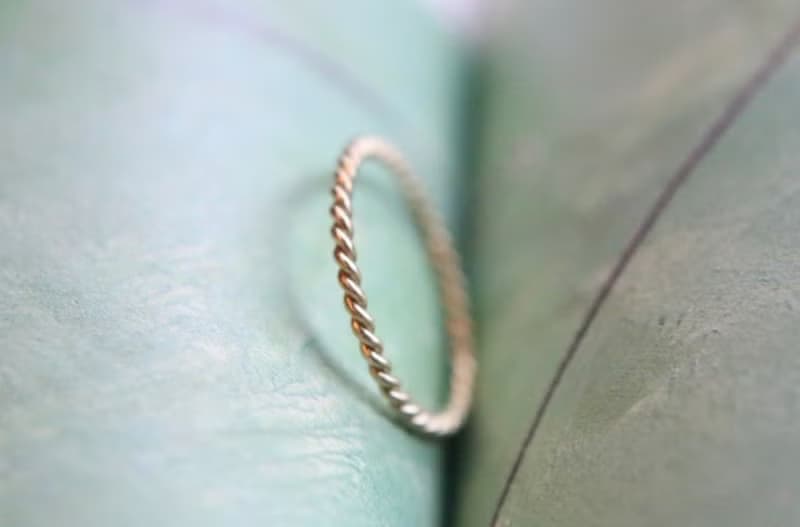 戒指 純銀 黃銅 - 麻花捲 -