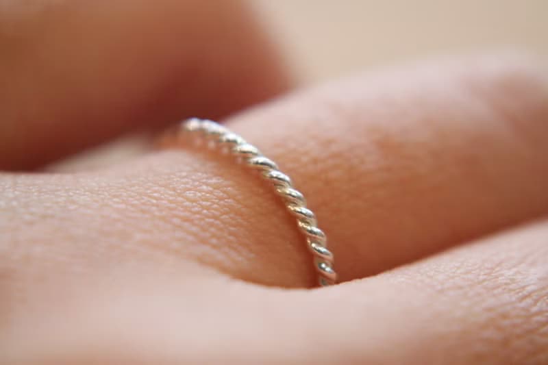 戒指 純銀 黃銅 - 麻花捲 -