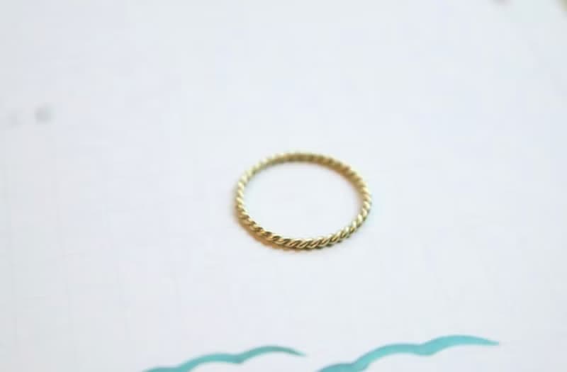 戒指 純銀 黃銅 - 麻花捲 -