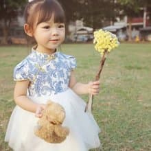 Angel Nina 訂製中國風旗袍禮服 青花瓷 花童 生日 音樂會 派對