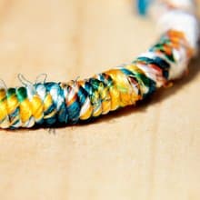 情人節禮物真皮手環純絲紗麗線手繩手環 手鐲-限定鮮豔色(可調式)