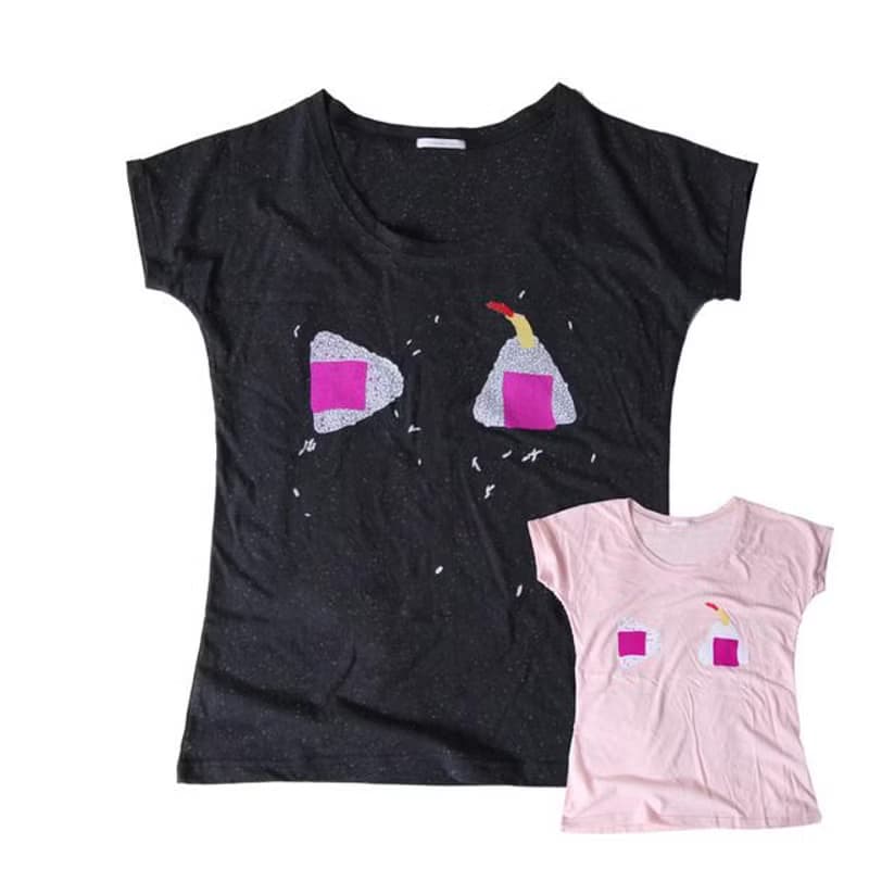 ボディーからTcollectorオリジナル。おにぎり　イラストTシャツ　レディースフリー 　Tcollector
