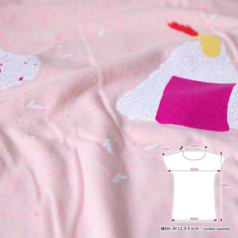ボディーからTcollectorオリジナル。おにぎり　イラストTシャツ　レディースフリー 　Tcollector