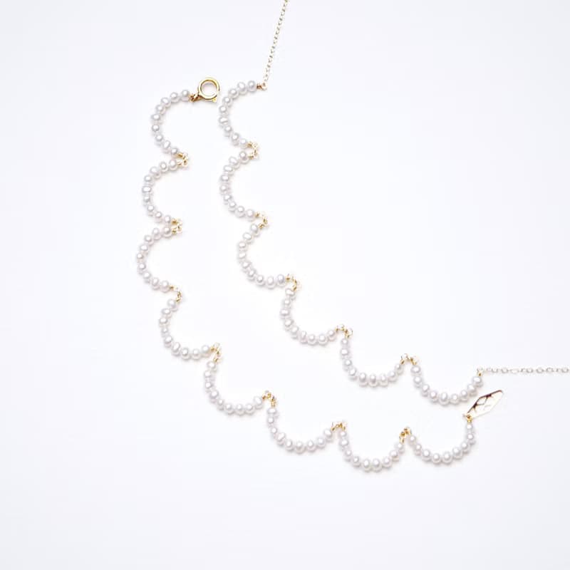 雲朵彎彎 輕珠寶淡水珍珠手鏈水晶