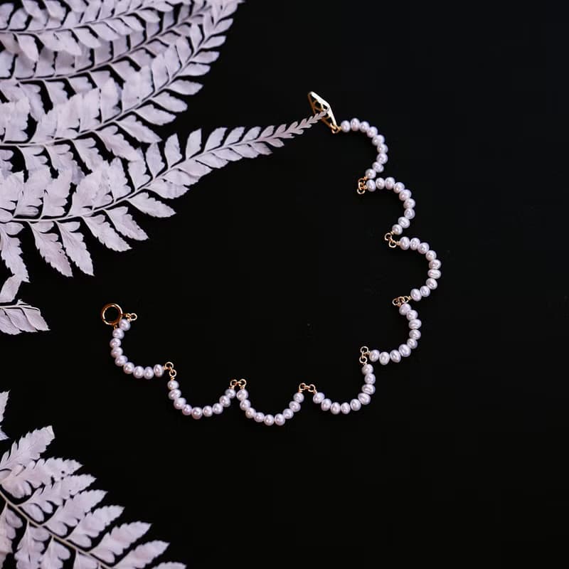 雲朵彎彎 輕珠寶淡水珍珠手鏈水晶