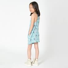 【北歐童裝】瑞典有機棉細肩女孩洋裝2歲至18歲 女裝親子裝天空藍