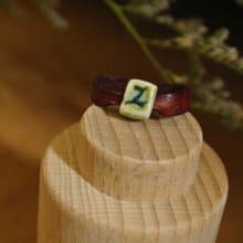 【 T - C 】戒指 皮革 牛皮 日本白瓷 瓷器  限量 自然釉色 無限看不膩色調 攝氏1350高溫燒製