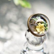 / 森林系 / 法式玻璃乾燥花胸針 別針 - 黃色花朵