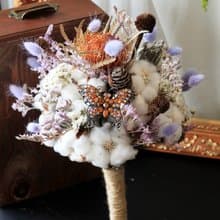 珠寶捧花【乾燥花系列】棉花款 / 山茂堅