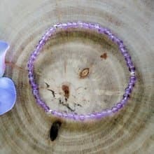 -天然半寶石-幸運石系列-紫水晶純銀手鍊