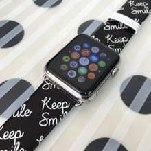 Apple / Samsung Watch 黑色 Keep Smile 圖案錶帶適合任何型號
