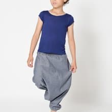 瑞典有機棉透氣寬褲長褲3歲至6歲 灰色