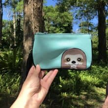 童趣可愛三趾樹獺/樹懶長方形拉鍊萬用包 交換禮物 - 酷樂村