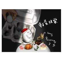 明信片 聖誕卡-剩蛋快樂