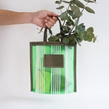手工縫製皮革收邊復古阿嬤風格檳榔色茄芷袋手提包