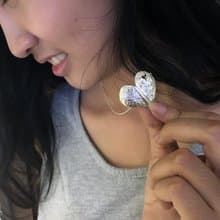 真情密碼/純銀心型墜飾項鍊,質感敲花打印LOVE字樣,愛自己幸福中