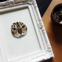 【貓】  手工刺繡/限量手作/禮物/療癒/貓咪/minou