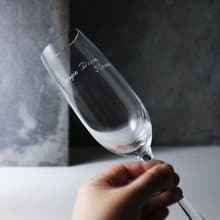 210cc【冰晶薄邊】香檳刻字酒杯 畢業