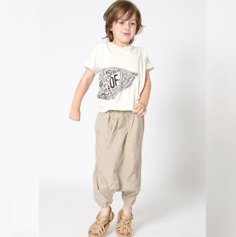 瑞典有機棉透氣寬褲 3歲至10歲茶色