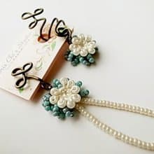 手工蕾絲飾品(蕾絲耳環及耳骨環組---Chic I) 夾式耳環