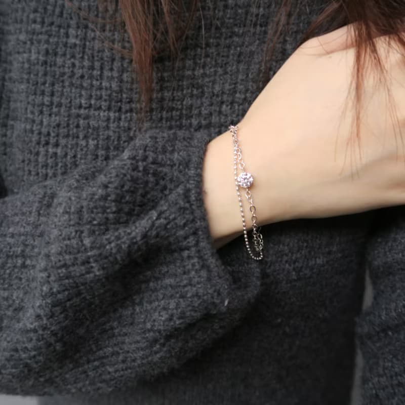 925純銀 女王之心-八心八箭鋯石 手鍊 免費送禮包裝