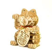 Jigzle 3D立體木拼圖 | 招財貓(小號12cm) | 愛情財運通通來 手作