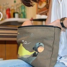 手作拉鍊袋 插畫家包包 手拿包 化妝包 雜物包 日常收納 3色選1