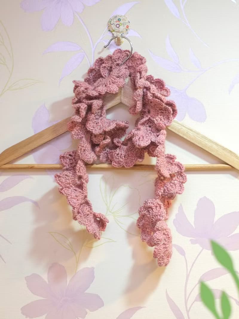 【毛線編織成品】春日花朵圍巾