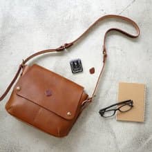 日本復古手作 牛皮兩用斜肩包 Made in Japan by CLEDRAN
