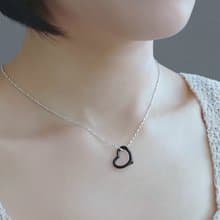 Black Valentine 心形黑瑪瑙 純銀項鍊