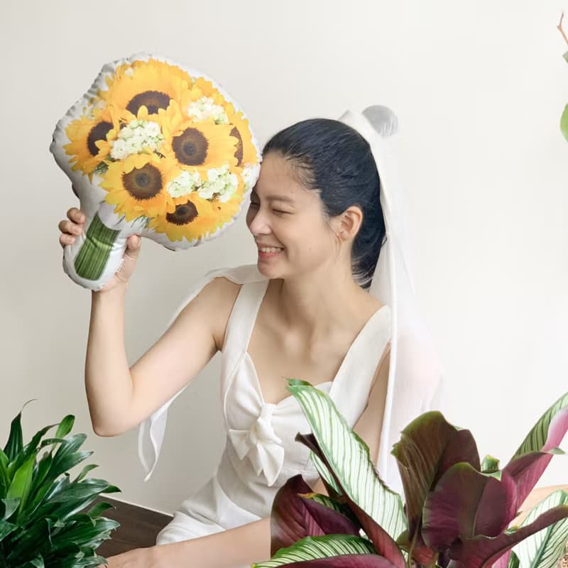 【捧花抱枕系列B】向日葵/珠寶/鄉村風/插畫捧花抱枕