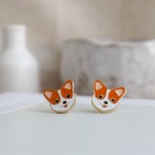 柯基 Corgi  夾式 耳環