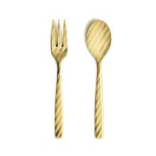 Perrocaliente 斜紋 點心餐具組 / 金色