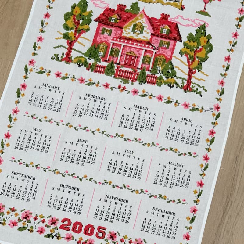 2005 美國早期布面月曆 lovely house