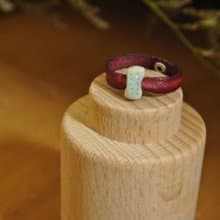 【 T - C 】戒指 皮革 牛皮 日本白瓷 瓷器  限量 自然釉色 無限看不膩色調 攝氏1350高溫燒製