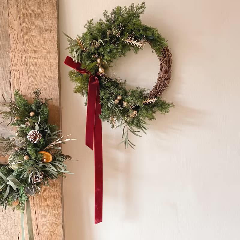 永生雪松 聖誕花圈 半圓花圈