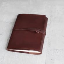 A5 真皮深咖啡色真牛皮革筆記本/書套