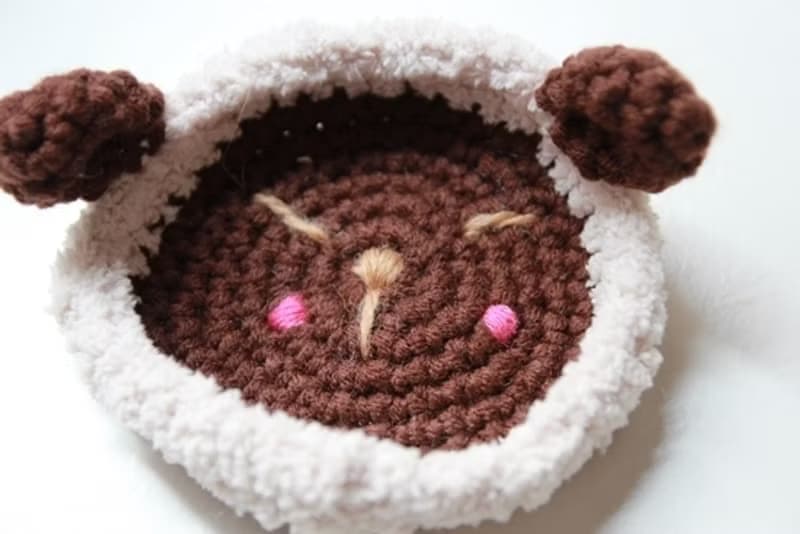 冏臉杯墊 毛線杯墊 動物杯墊 兔子 青蛙 小熊 羊 (單個售價)