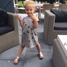 Moi Kids 冰島有機棉童裝女童洋裝 1歲至8歲灰色