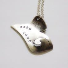 鼠來寶01~純銀十二生肖彌月墜飾項鍊,手作的詩小朋友第一件純銀飾