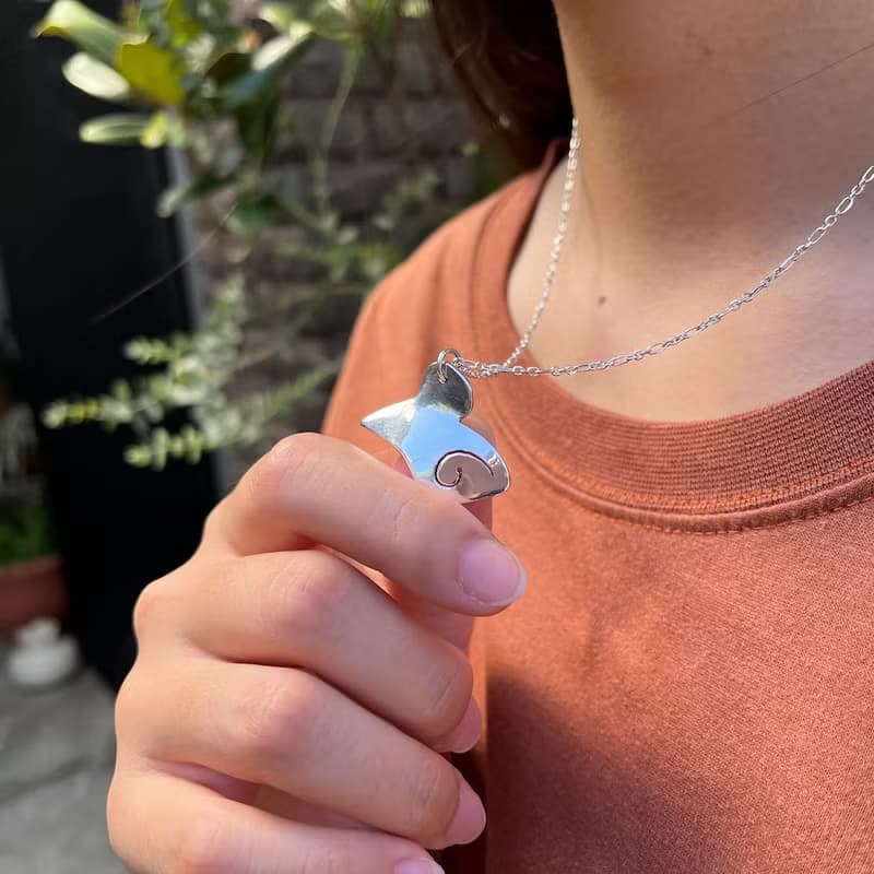 鼠來寶01~純銀十二生肖彌月墜飾項鍊,手作的詩小朋友第一件純銀飾