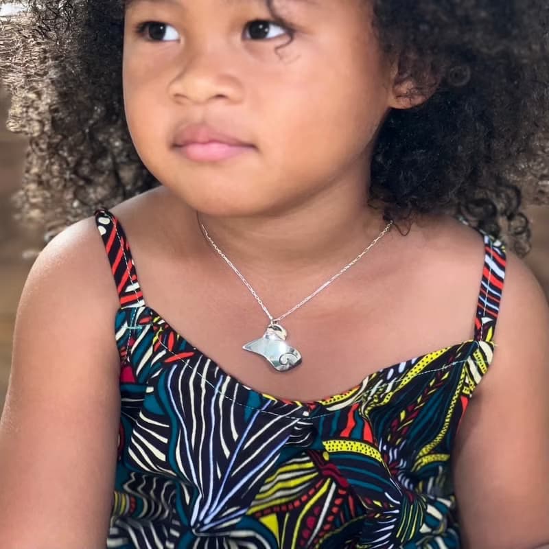 鼠來寶01~純銀十二生肖彌月墜飾項鍊,手作的詩小朋友第一件純銀飾