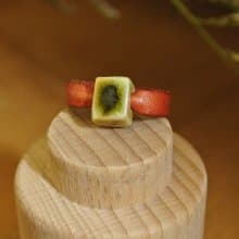 【 T - C 】戒指 皮革 牛皮 日本白瓷 瓷器  限量 自然釉色 無限看不膩色調 攝氏1350高溫燒製